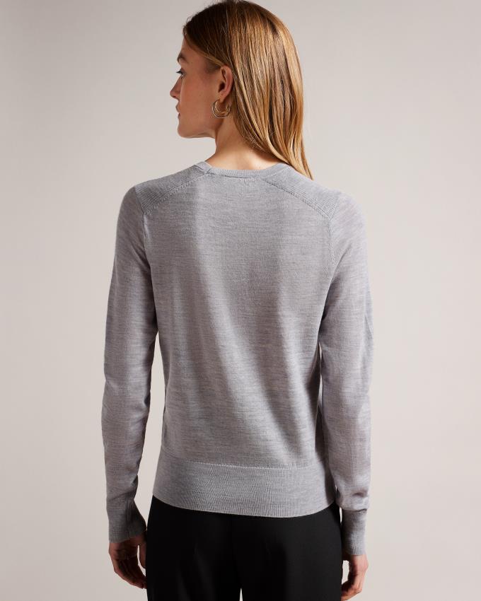 Pull Ted Baker Merino Wool Crew Neck Grise Femme | PTA-73064390